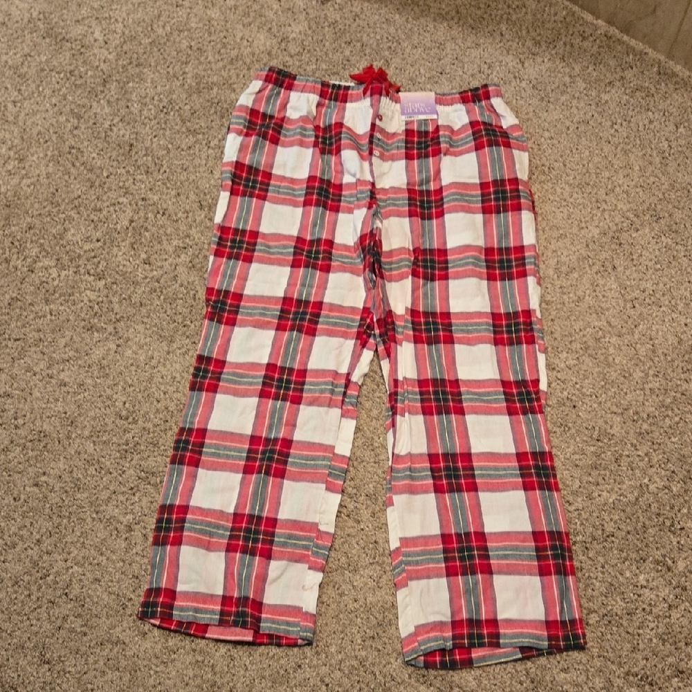 Stars Above Kids Plaid Pajama Bottoms - Red, White, and Green